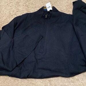 Paul Fredrick Half Zip sweater Long sleeve silk cotton
